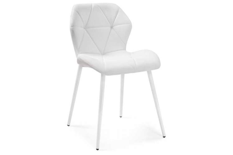 Стул на металлокаркасе Вальд экокожа белый / белый глянец