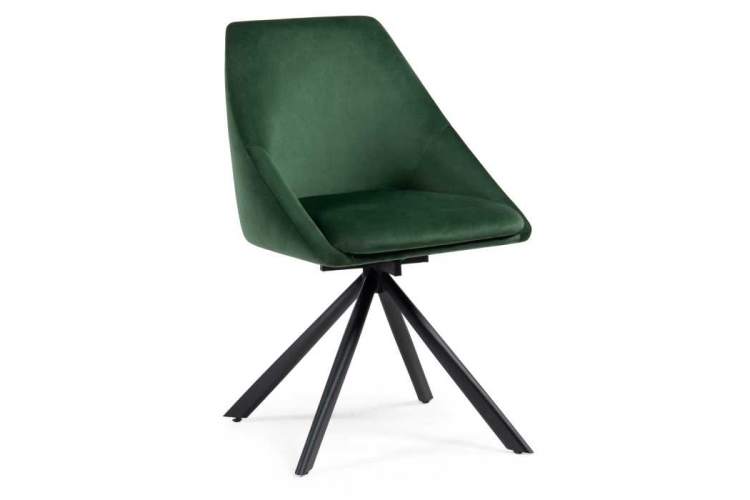 Стул на металлокаркасе Окленд крутящийся темно-зеленый / черный-1