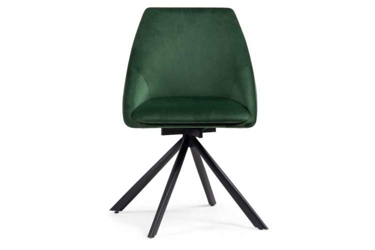 Стул на металлокаркасе Окленд крутящийся темно-зеленый / черный-2