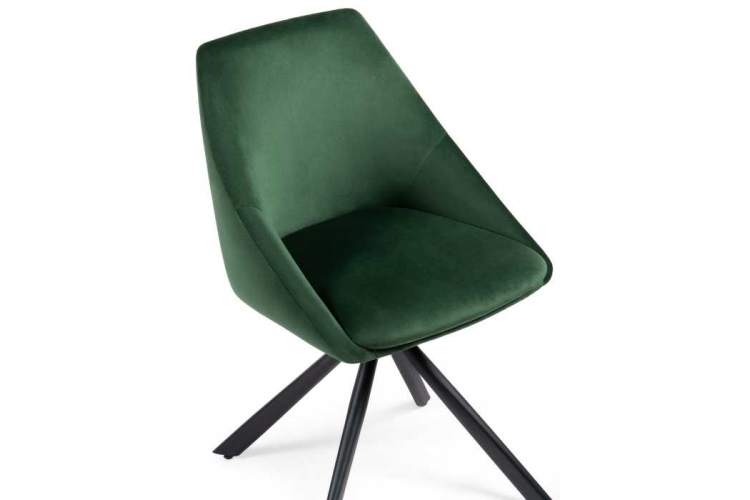 Стул на металлокаркасе Окленд крутящийся темно-зеленый / черный-6