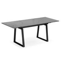 Керамический стол Джек 140(200)х80 серый мрамор larka grey / черный