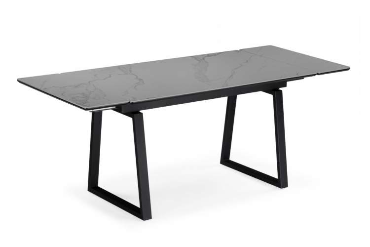Керамический стол Джек 140(200)х80 серый мрамор larka grey / черный
