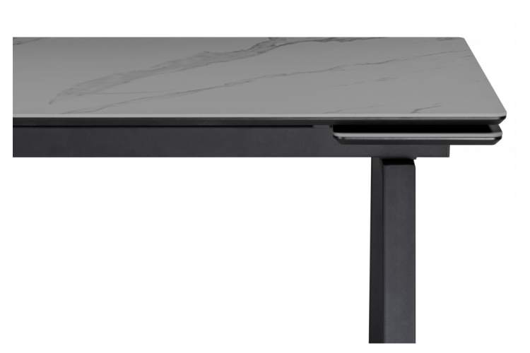 Керамический стол Джек 140(200)х80 серый мрамор larka grey / черный-5