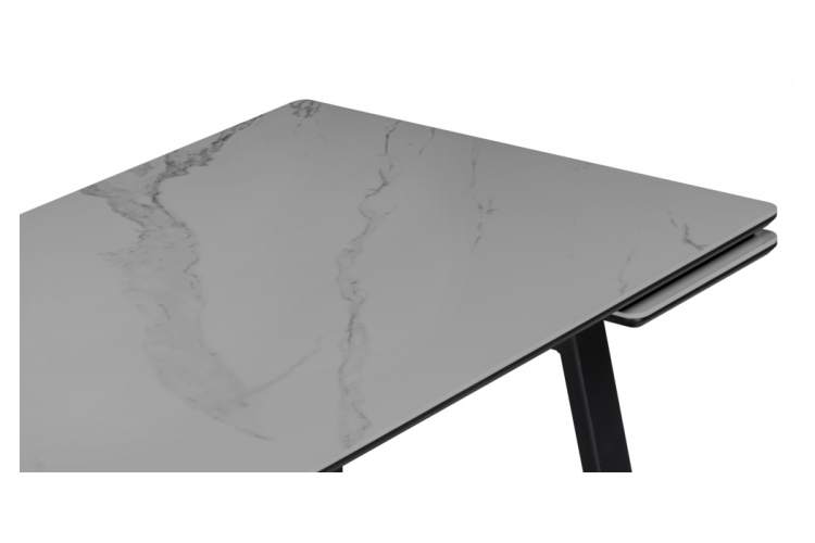Керамический стол Джек 140(200)х80 серый мрамор larka grey / черный-6