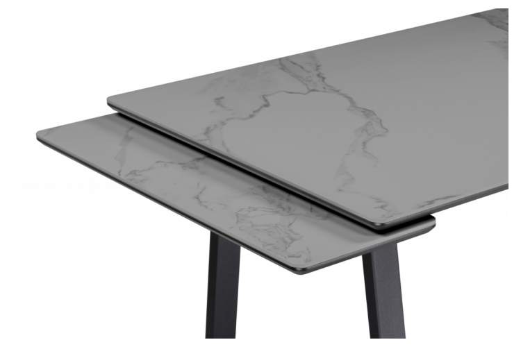 Керамический стол Джек 140(200)х80 серый мрамор larka grey / черный-7