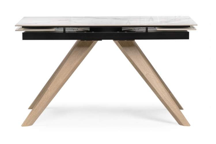 Керамический стол Морсби 140(200)х80х80 statuario cara / дуб монтана-2