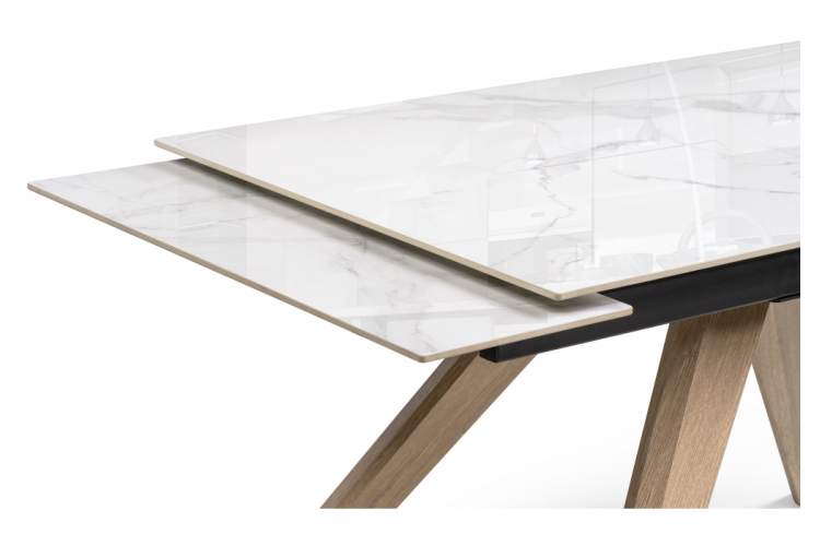 Керамический стол Морсби 140(200)х80х80 statuario cara / дуб монтана-5