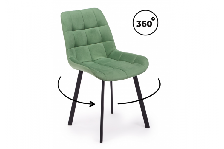 Стул на металлокаркасе Челси 360 П фисташковый (zd 651) / черный np