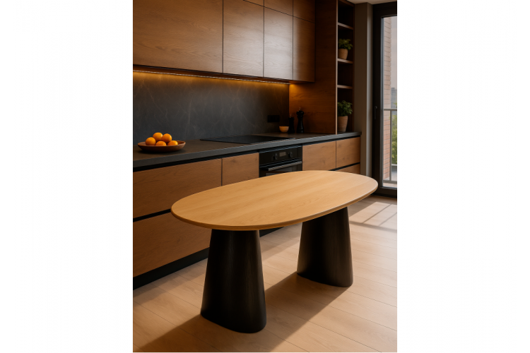 Стол деревянный Ares дуб / черный-1