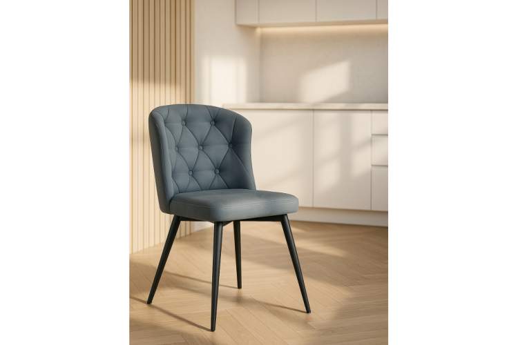 Стул на металлокаркасе Алиссум светло-серый / черный-1