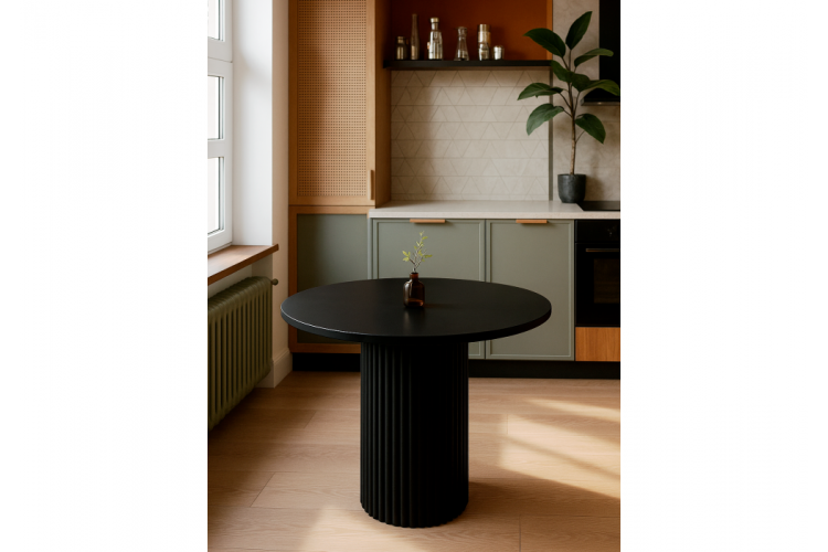 Стол деревянный Барел 100 черный / черный-1