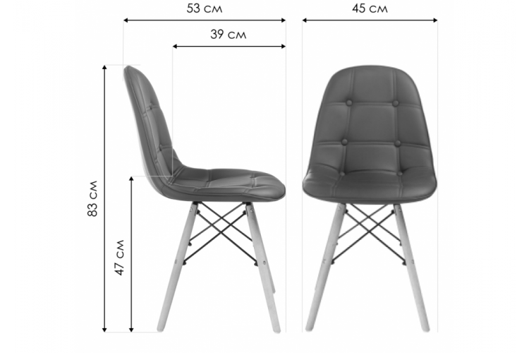 Стул деревянный Kvadro серый-1