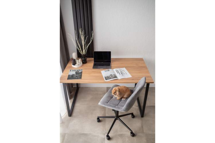 Стол деревянный Лиман 140 х 80 дуб крафт золотой / черный матовый-1