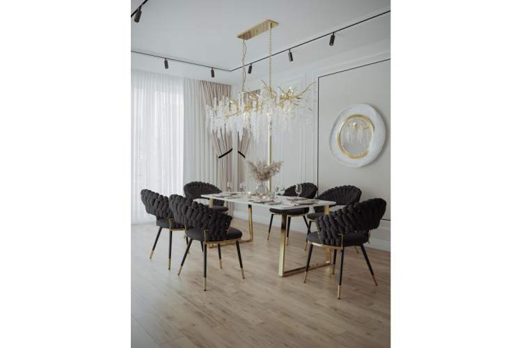 Керамический стол Селена 2 180х90х77 белый мрамор / золото-2