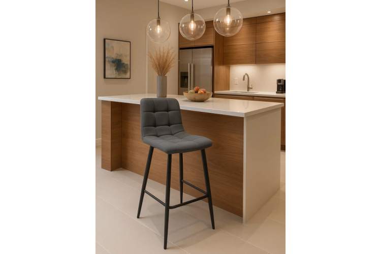 Барный стул полубарных Симпл 2 шт темно-серый / черный-1