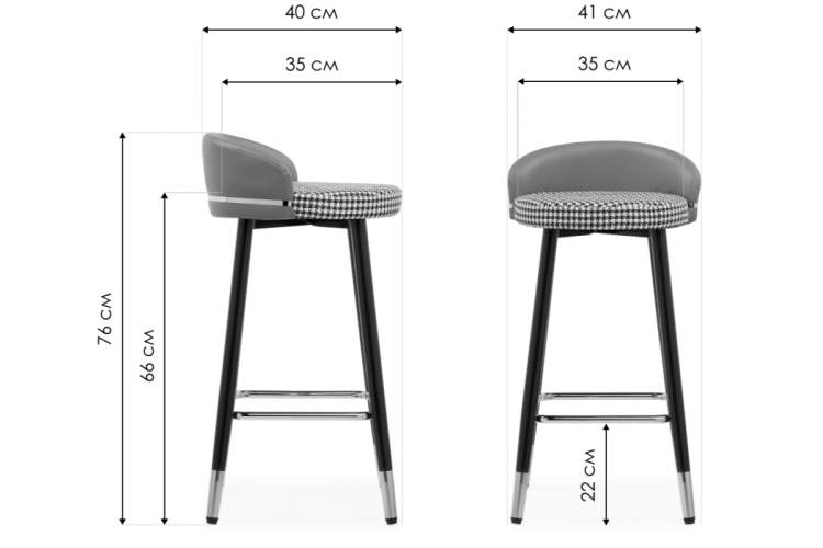 Барный стул Kardial gray / black-1