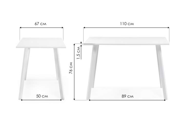 Стол деревянный Ремли 110х67х76 дуб галифакс табак / черный-1
