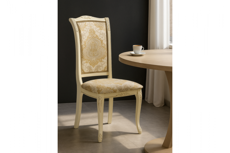 Стул деревянный Керия слоновая кость / золото патина-2
