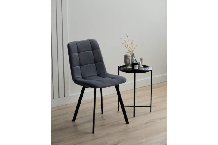 Стул на металлокаркасе Чилли темно-серый / черный-1