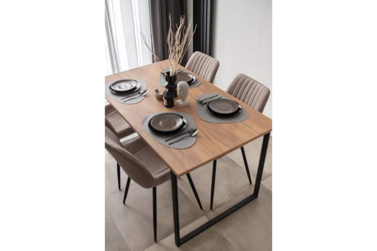 Стол деревянный Лиман 140 х 80 дуб крафт золотой / черный матовый-3