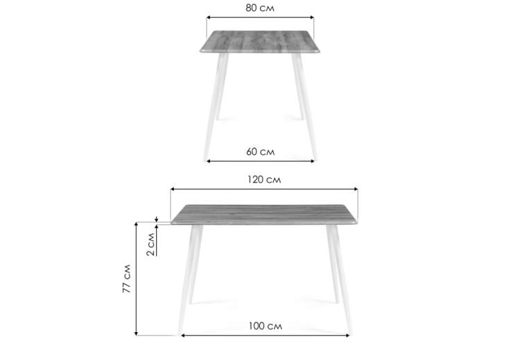Стол деревянный Кангас 120х80х77 орех кантри / черный-1