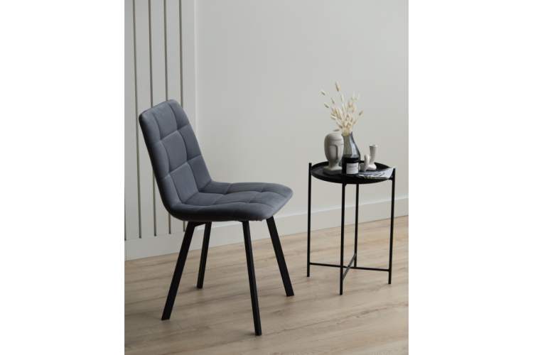 Стул на металлокаркасе Чилли темно-серый / черный-2