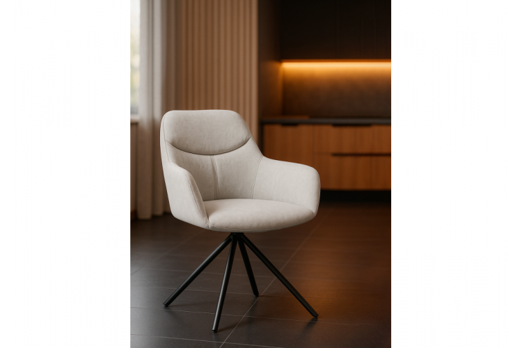 Стул на металлокаркасе Бартон 2 ткань мадера 2 / черный матовый-1