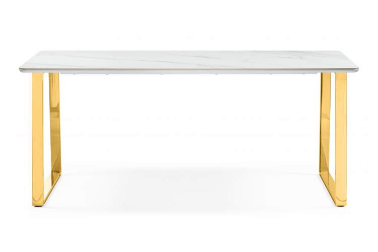 Керамический стол Селена 2 180х90х77 белый мрамор / золото-4