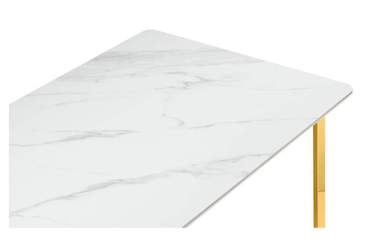 Керамический стол Селена 2 180х90х77 белый мрамор / золото-6