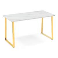 Керамический стол Селена 2 180х90х77 белый мрамор / золото