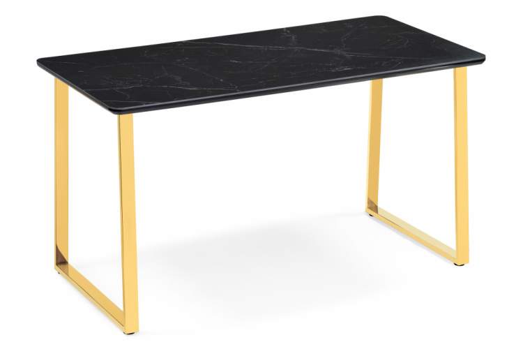 Керамический стол Селена 2 180х90 черный мрамор / золото