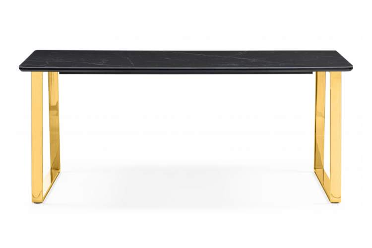Керамический стол Селена 2 180х90 черный мрамор / золото-2