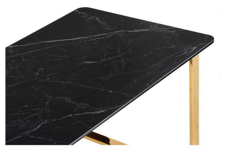 Керамический стол Селена 2 180х90 черный мрамор / золото-4