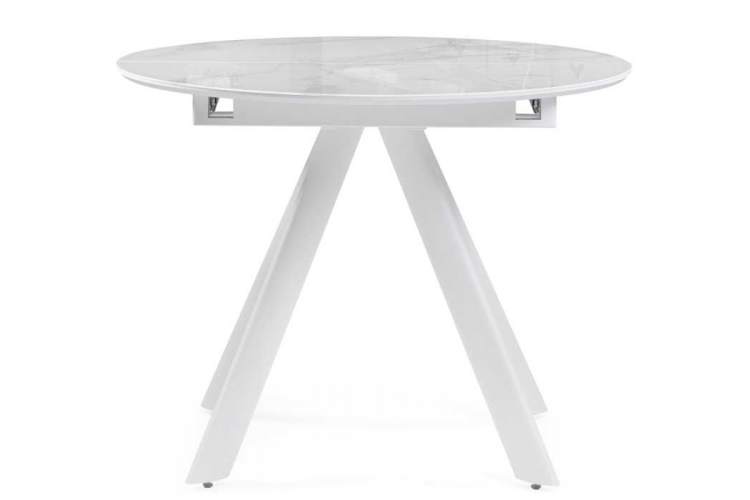 Стол стеклянный Галвестон 100х76 белый мрамор / белый-1