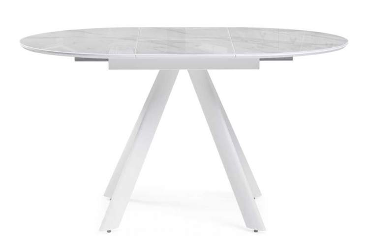 Стол стеклянный Галвестон 100х76 белый мрамор / белый-2