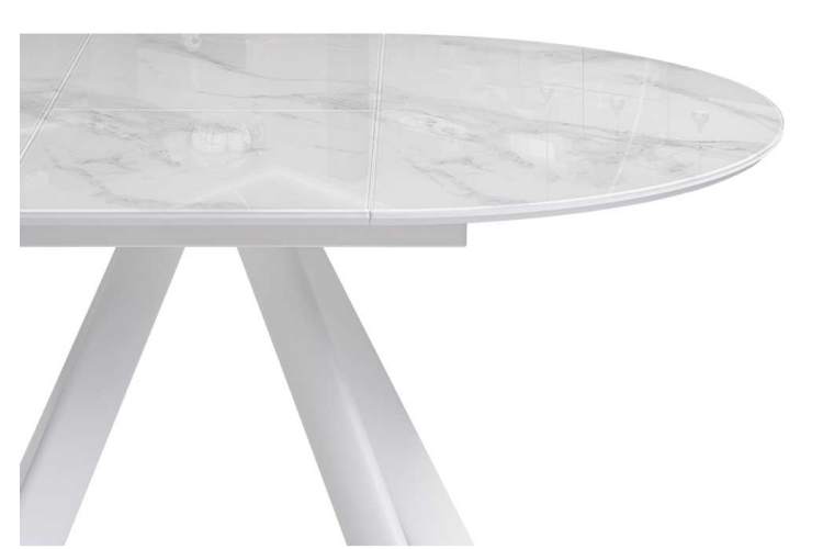 Стол стеклянный Галвестон 100х76 белый мрамор / белый-3