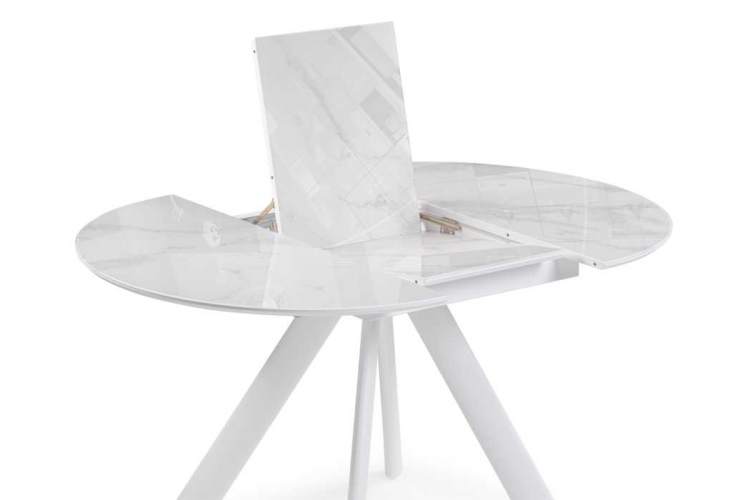 Стол стеклянный Галвестон 100х76 белый мрамор / белый-4