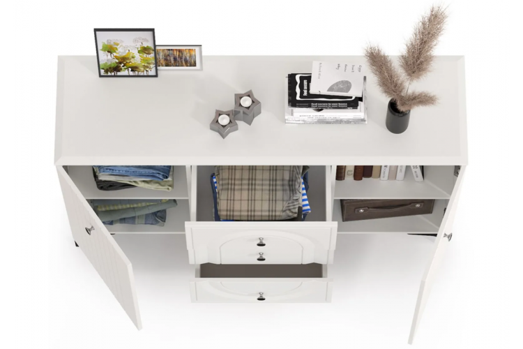 Комод Вестра 13.309 белый pe шагрень / белая шагрень-3