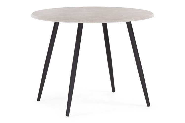 Стол деревянный Абилин 100 мрамор светло-серый / черный матовый