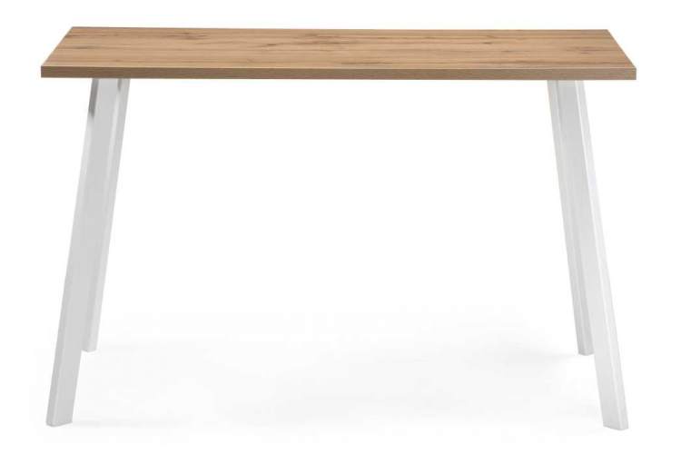 Тринити Лофт 120х60х75 25 мм дуб вотан / матовый белый Стол деревянный-1