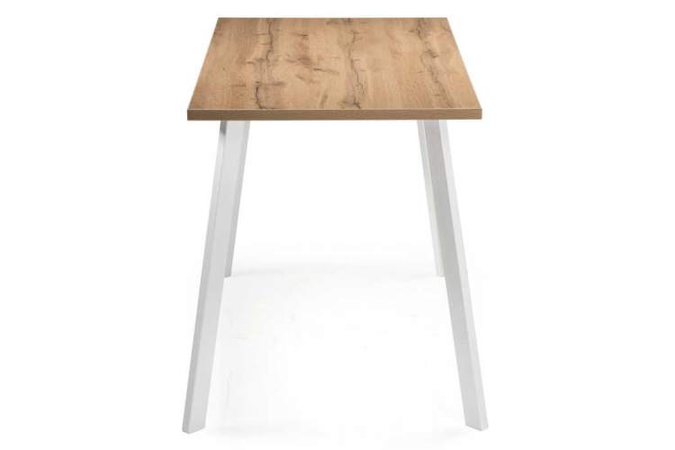 Тринити Лофт 120х60х75 25 мм дуб вотан / матовый белый Стол деревянный-2