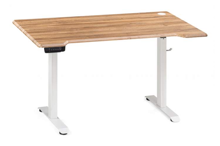 Компьютерный стол Маркос с механизмом подъема 140х80х75 белый / вотан дуб