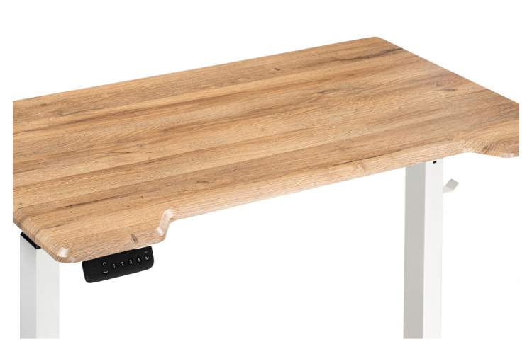 Компьютерный стол Маркос с механизмом подъема 140х80х75 белый / вотан дуб-5
