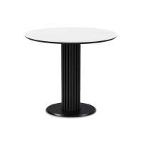 Керамический стол Кэмерон 90х90х75 белый мрамор snow white / черный