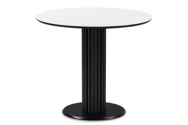 Керамический стол Кэмерон 90х90х75 белый мрамор snow white / черный