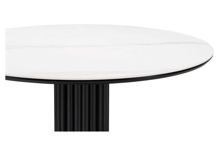 Керамический стол Кэмерон 90х90х75 белый мрамор snow white / черный-3