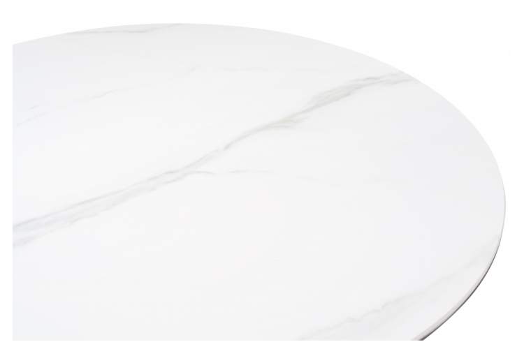 Керамический стол Кэмерон 90х90х75 белый мрамор snow white / черный-5