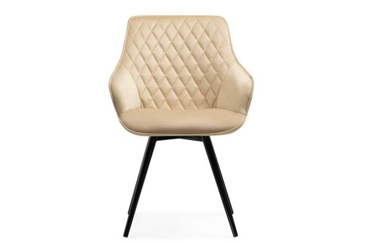 Стул на металлокаркасе Эгел крутящееся бежевый / черный глянец-2