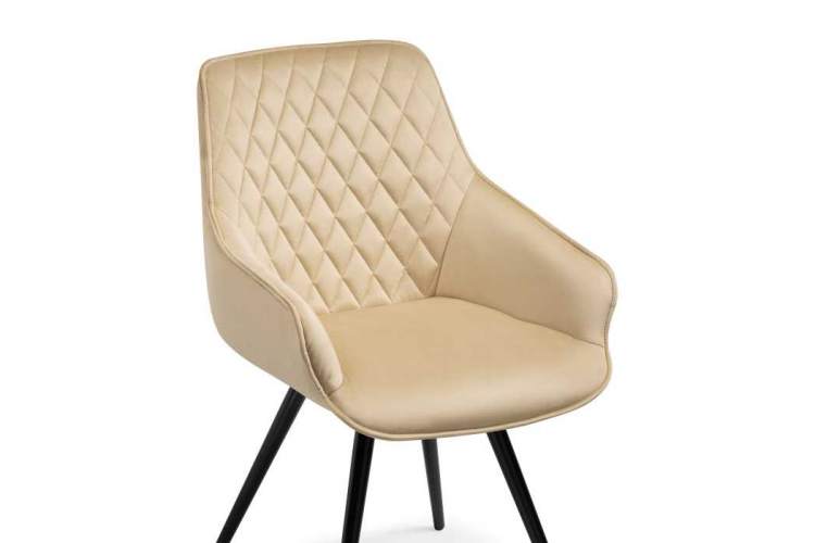 Стул на металлокаркасе Эгел крутящееся бежевый / черный глянец-6