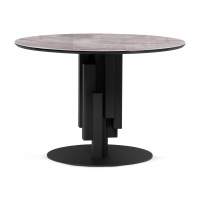 Стол стеклянный Калипсо 110х75 серый мрамор / черный